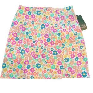 NWT Wild Fable Floral Back Zip Notched Front Pencil Mini Skirt Multicolor Sz 00